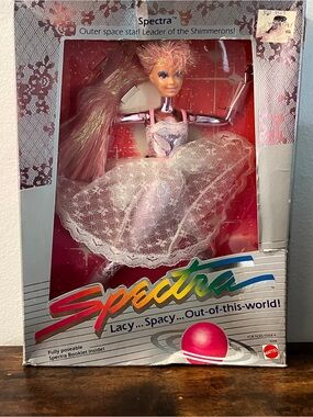 Vintage 1986 Barbie Spectra Doll Metallic Pink #3344 Mattel